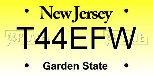 T44EFW New Jersey License Plate