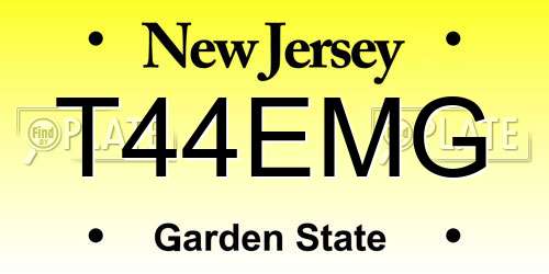 T44EMG New Jersey License Plate