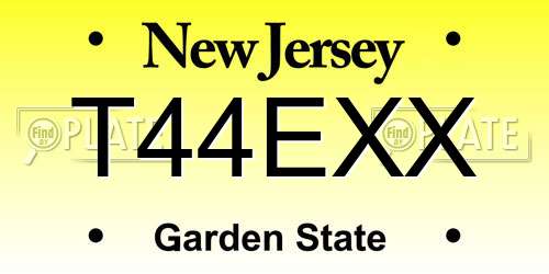 T44EXX New Jersey License Plate