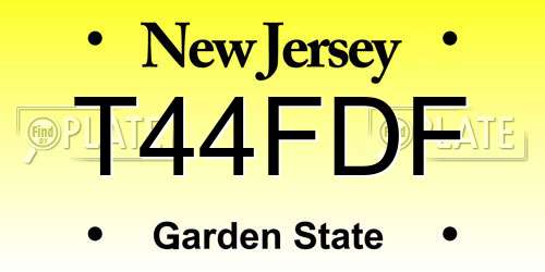 T44FDF New Jersey License Plate