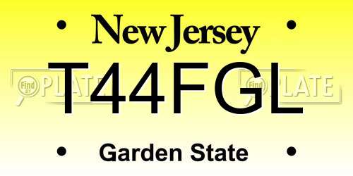 T44FGL New Jersey License Plate