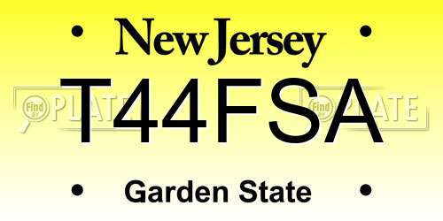 T44FSA New Jersey License Plate