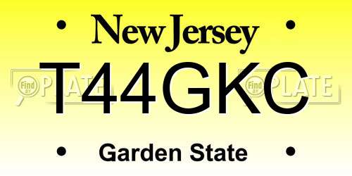 T44GKC New Jersey License Plate