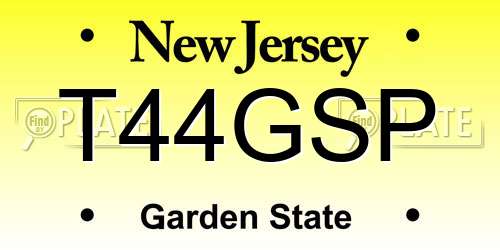 T44GSP New Jersey License Plate