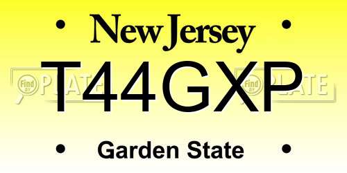 T44GXP New Jersey License Plate