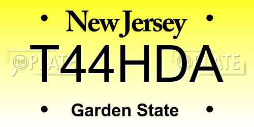 T44HDA New Jersey License Plate