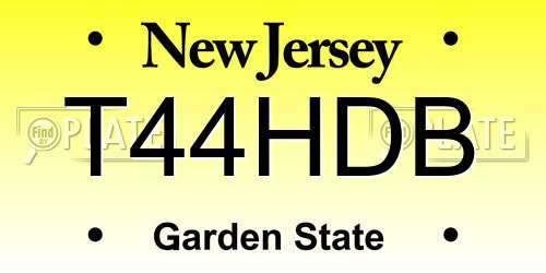 T44HDB New Jersey License Plate