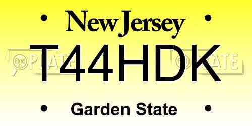 T44HDK New Jersey License Plate