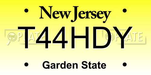 T44HDY New Jersey License Plate