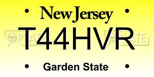 T44HVR New Jersey License Plate