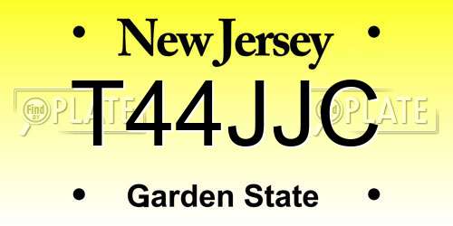 T44JJC New Jersey License Plate