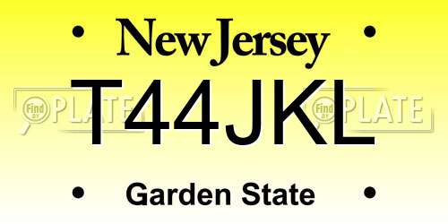 T44JKL New Jersey License Plate
