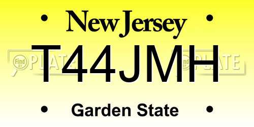 T44JMH New Jersey License Plate
