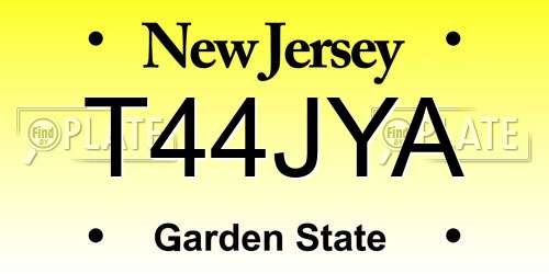 T44JYA New Jersey License Plate