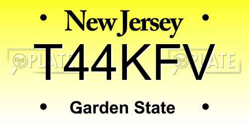 T44KFV New Jersey License Plate