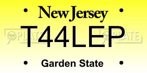 T44LEP New Jersey License Plate