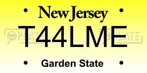 T44LME New Jersey License Plate