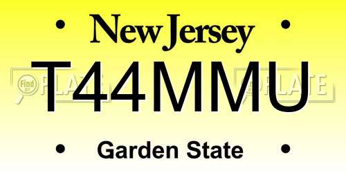 T44MMU New Jersey License Plate
