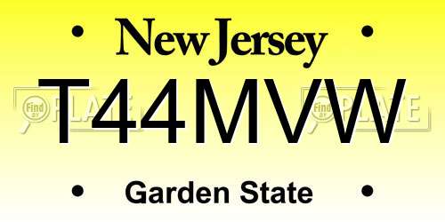 T44MVW New Jersey License Plate