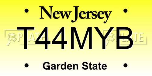 T44MYB New Jersey License Plate