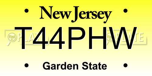 T44PHW New Jersey License Plate