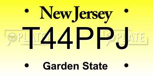 T44PPJ New Jersey License Plate