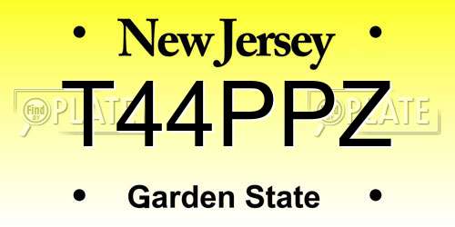 T44PPZ New Jersey License Plate