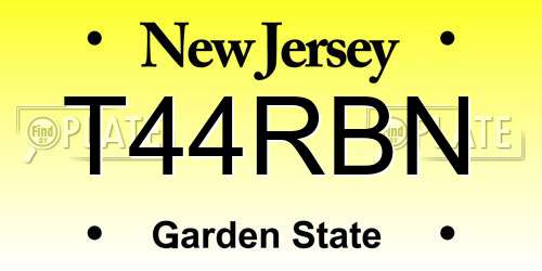 T44RBN New Jersey License Plate