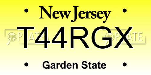 T44RGX New Jersey License Plate