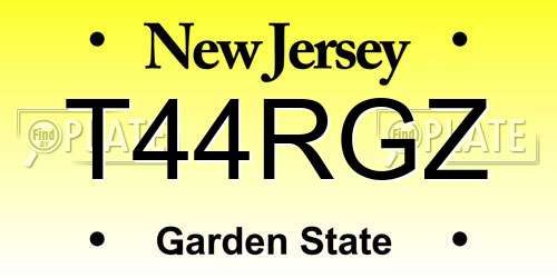 T44RGZ New Jersey License Plate
