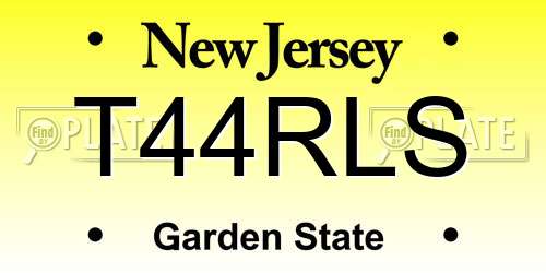 T44RLS New Jersey License Plate