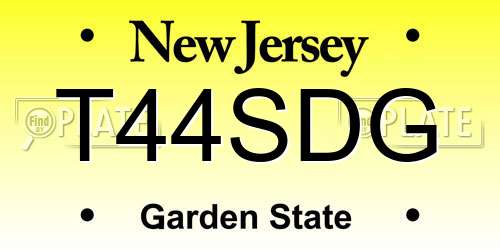 T44SDG New Jersey License Plate
