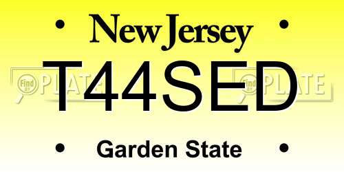 T44SED New Jersey License Plate