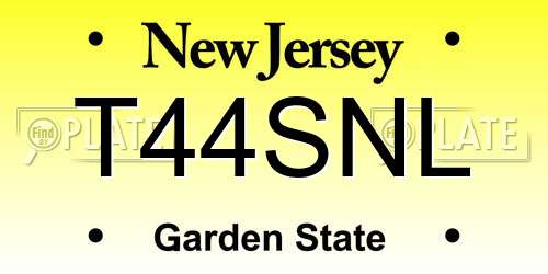 T44SNL New Jersey License Plate