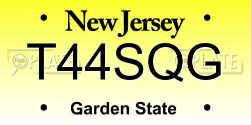T44SQG New Jersey License Plate