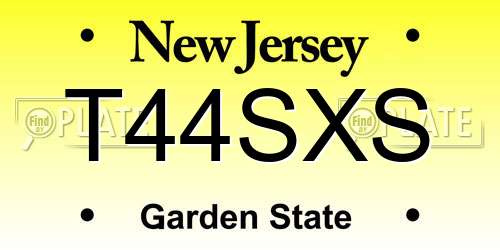 T44SXS New Jersey License Plate