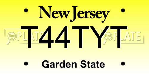 T44TYT New Jersey License Plate