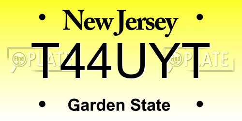 T44UYT New Jersey License Plate