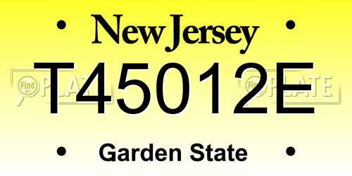T45012E New Jersey License Plate
