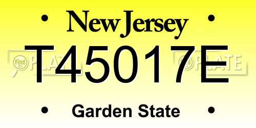 T45017E New Jersey License Plate