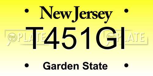 T451GI New Jersey License Plate