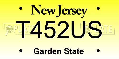 T452US New Jersey License Plate