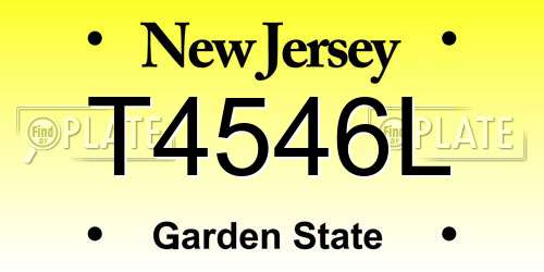 T4546L New Jersey License Plate