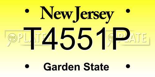 T4551P New Jersey License Plate