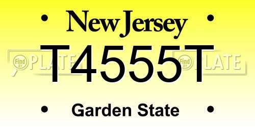 T4555T New Jersey License Plate