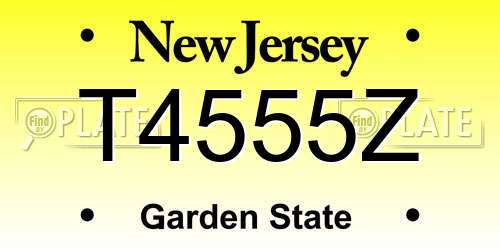 T4555Z New Jersey License Plate