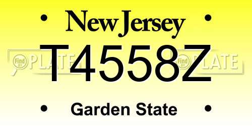 T4558Z New Jersey License Plate