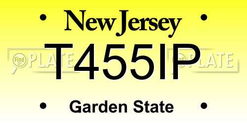 T455IP New Jersey License Plate