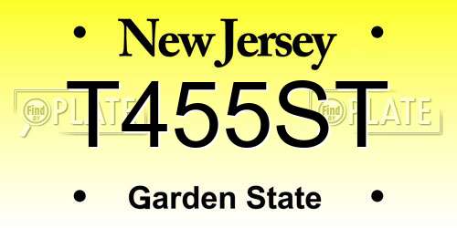 T455ST New Jersey License Plate
