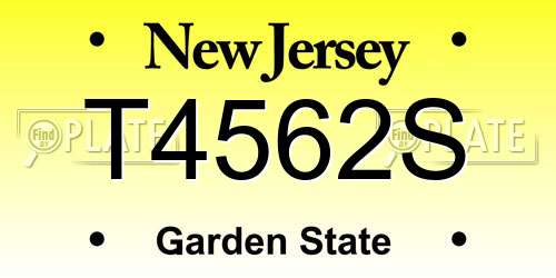 T4562S New Jersey License Plate